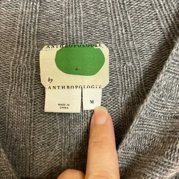 Anthropologie Women’s Size Medium Gray & Yellow Arsenau Sweater Dress NWT - Picture 4 of 11